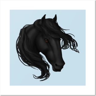 Horse Head - Black Posters and Art